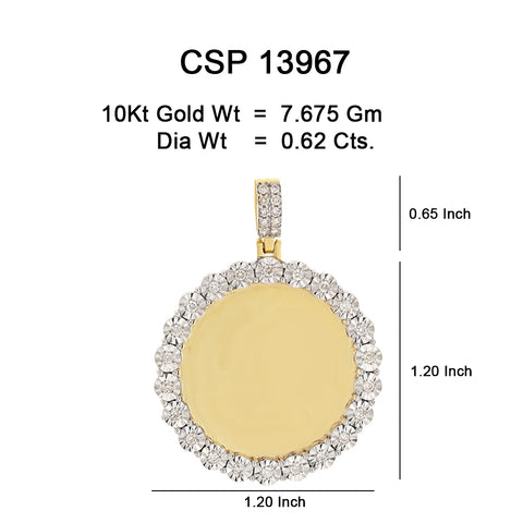 10K Or Jaune 0.62 CT diamant Pendentif