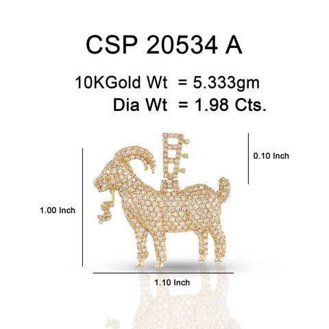 10K Or Jaune 1.98CT diamant Pendentif CSP-20534