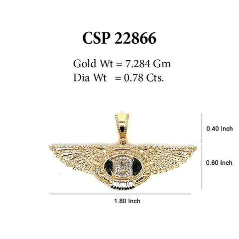 10K Or Jaune 0.78CT diamant Pendentif Bently CSP-22866