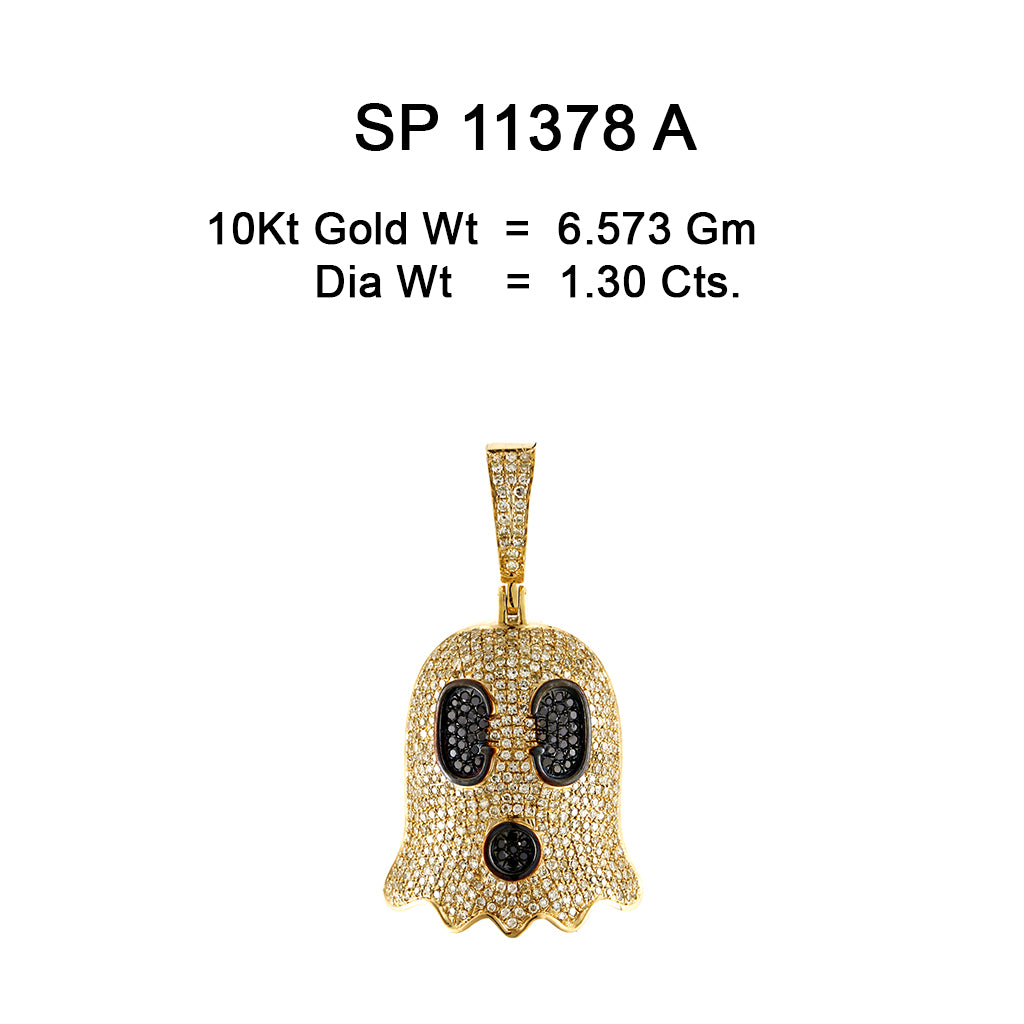 10K Or Jaune 1.30CT diamant Pendentif Fantome SP-11378