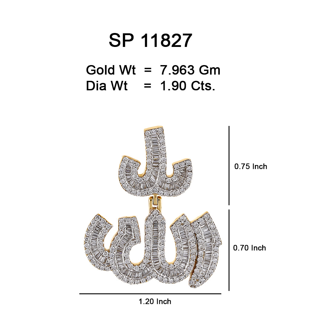 10K Or Jaune 1.90CT diamant Pendentif  SP-11827