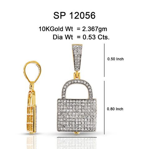 10K Or Jaune 0.53CT diamant Pendentif SP-12056