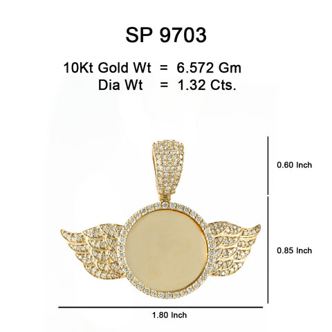 10K Or Jaune 1.32CT diamant Pendentif  SP-9703