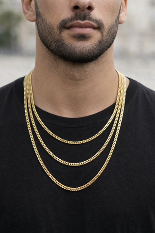 Chaine Miami Cuban Link en or 10k  4mm Maille Serrez Class Italien Special MGC-101