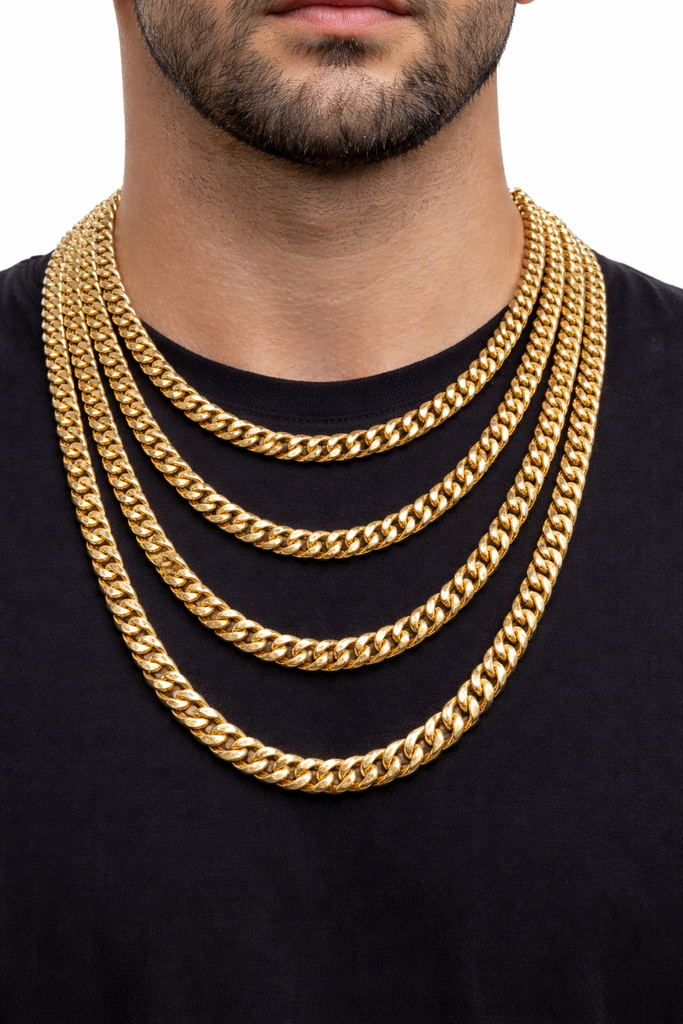 Miami Cuban Links 8mm en or 10 karat Italien MGC-068
