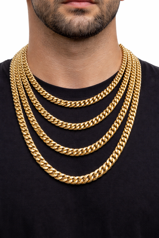 Miami Cuban Links 8mm en or 10 karat Italien MGC-068