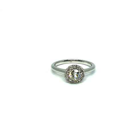 * Aria * Bague de fiancailles en or blanc 14K avec diamants SI Centre Stone 0.48CT I1 + 0.13 SI - OR QUEBEC 