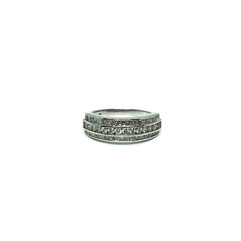 * Leah * Bague de fiancailles en or blanc 14K avec diamants 1.05CT - OR QUEBEC 