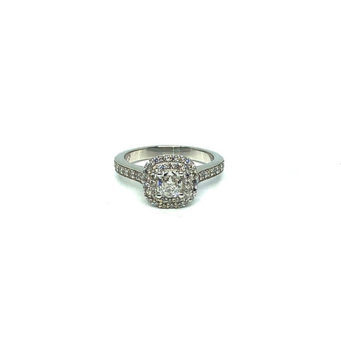 * Hannah * Bague de fiancailles en or blanc 14K avec diamants GIA VS1 E 0.51 + 0.58CT - OR QUEBEC 