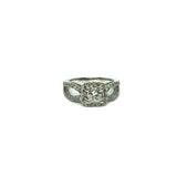* Penelope * Bague de fiançailles en or blanc 14K  avec diamants VS1 G 0.51CT + VS1 G 0.52CT - OR QUEBEC 