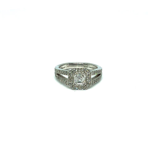 * Alexa * Bague de fiancailles en or blanc 14K avec GI SI 1 E DiamondS 0.72CT + Centre Stone 0.30CT - OR QUEBEC 