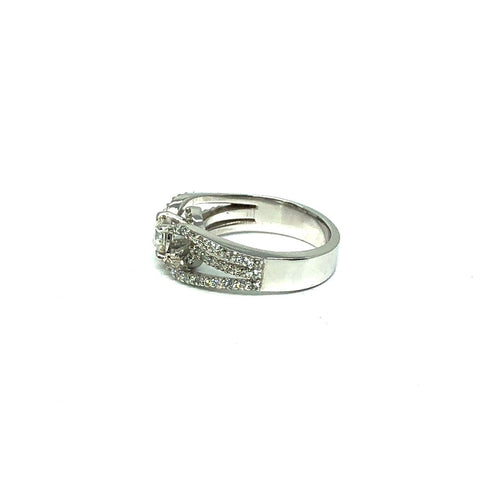 * Lily * Bague de fiancailles en or blanc 14K avec diamants SI 1.18CT - OR QUEBEC 