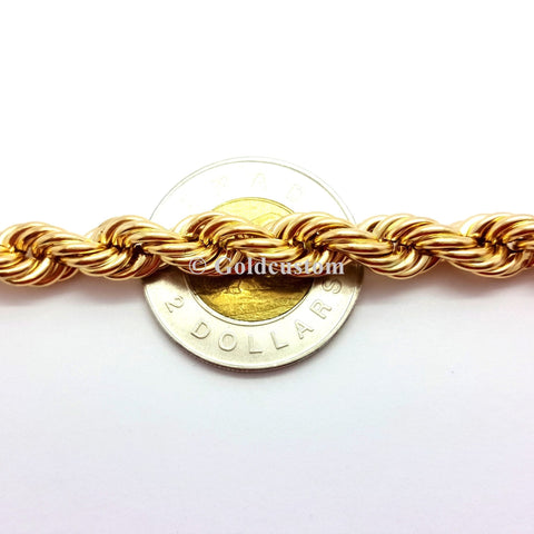 High Polish 10K Rope Chain Necklace 8MM Gold Men Yellow Solid Gold MGC-098