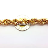 10K Solid Yellow Gold 10MM Rope Chain Necklace MGC-099