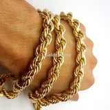 10K Solid Yellow Gold 10MM Rope Chain Necklace MGC-099