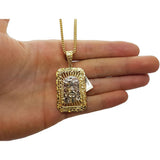 Chaine Franco 10K & Jesus Sur Plaque Or 10K - OR QUEBEC 