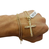 Torsade 2.5MM 10K Avec Croix en OR 10K MNG-131 - OR QUEBEC 