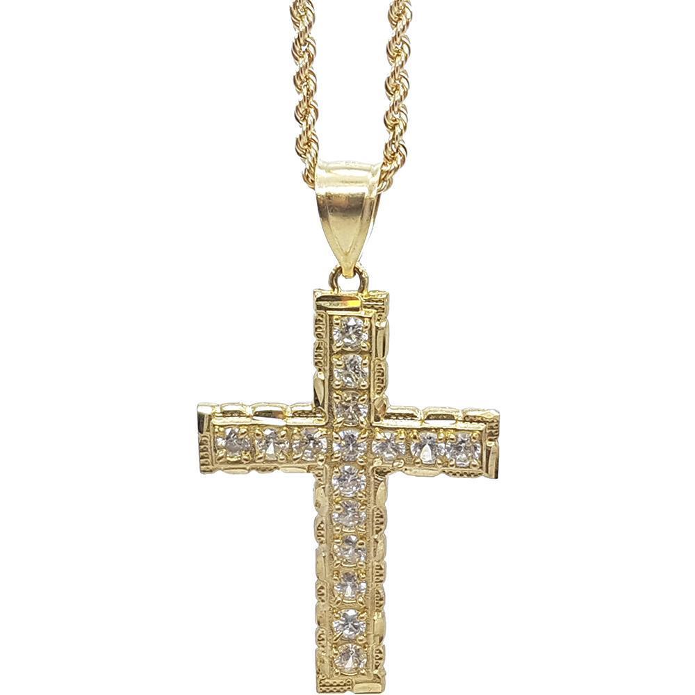 Torsade 2.5MM 10K Avec Croix en OR 10K MNG-126 - OR QUEBEC 