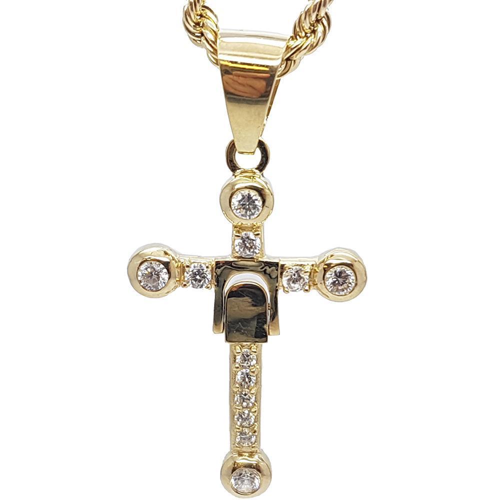 Torsade 4.0MM 10K Avec Croix en OR 10K MNG-014 - OR QUEBEC 