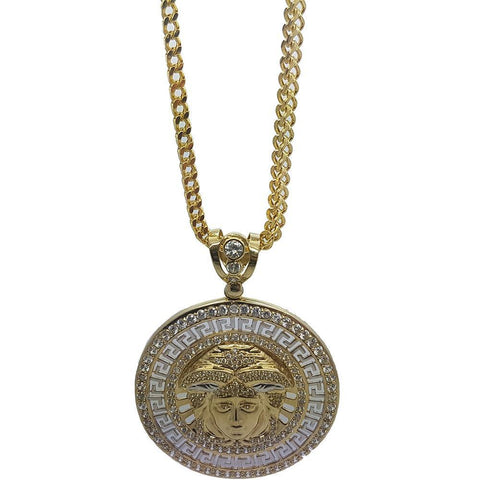 Chaine Franco 4mm Avec Pendentif Versace MNG-104 - OR QUEBEC 