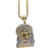 Chaine Franco 10K Jesus Pendentif  En Or MNG-101 - OR QUEBEC 