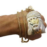 Chaine Franco 10K Jesus Pendentif  En Or MNG-101 - OR QUEBEC 