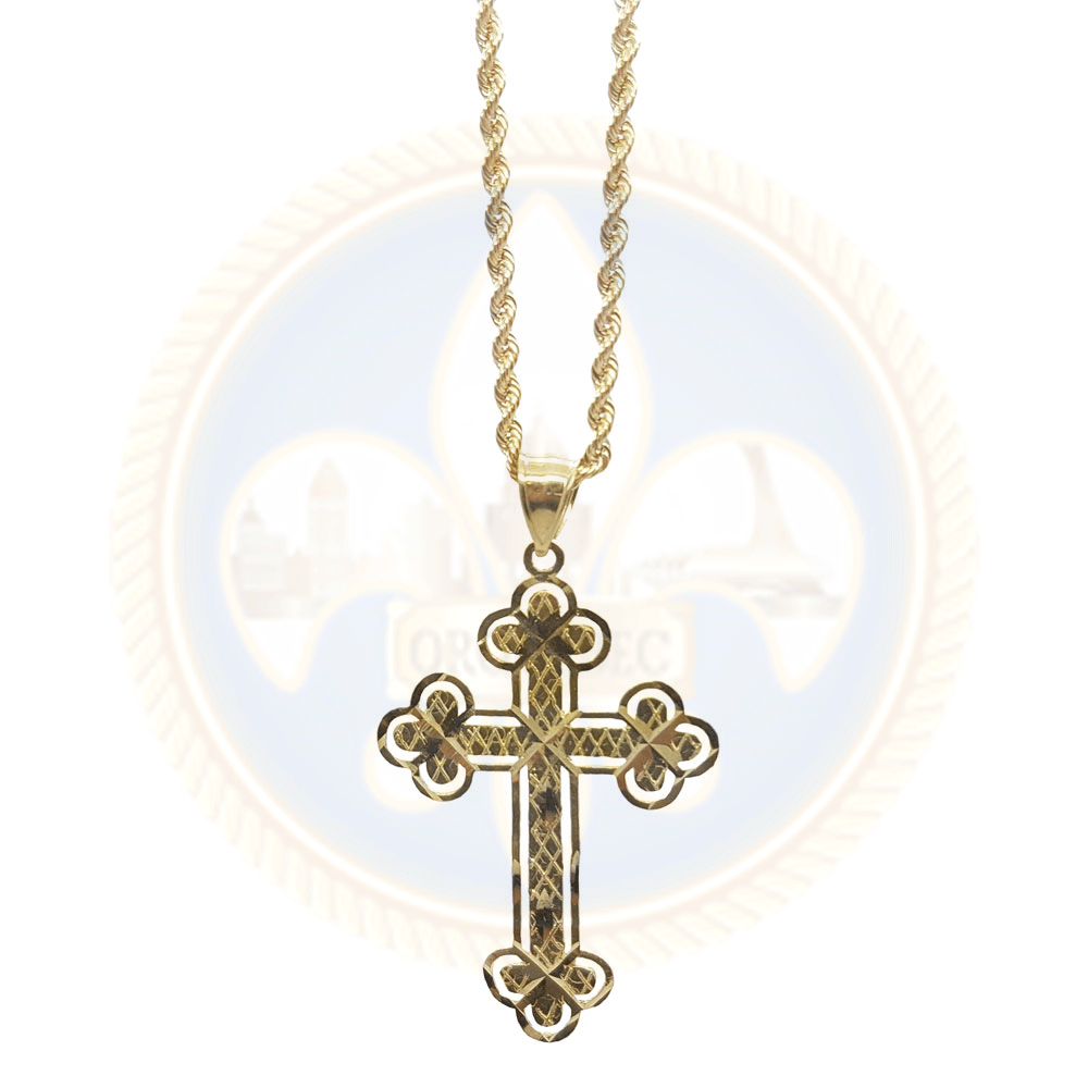 Torsade chain 2.5MM Avec Croix NSA-008 - OR QUEBEC 