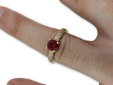 Bague Ruby Rouge en or 10k Nouveauté WGR-276