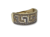 Bague grecque design 2 tons en or 10K WGR-273