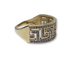 Bague grecque design 2 tons en or 10K WGR-273