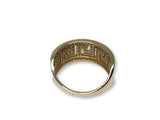 Bague grecque design 2 tons en or 10K WGR-273