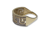 Bague grecque design 2 tons en or 10K WGR-273
