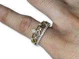 Bague coeur couronne  en or 10K model 2019 WGR-260