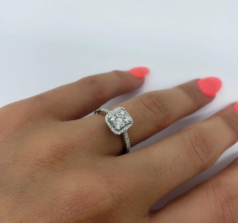Bague Leanna2 .0.38ct de diamants si  en or blanc 14K