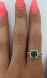 Bague Émeraude Vert 0.20ct de diamants en or jaune 10k