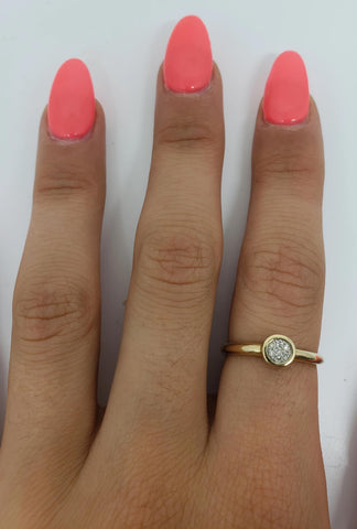 Bague Fashion Ronde 0.13ct de diamants en or jaune 14k