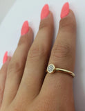 Bague Fashion Ronde 0.13ct de diamants en or jaune 14k