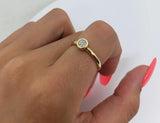 Bague Fashion Ronde 0.13ct de diamants en or jaune 14k