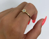 Bague Fashion Ronde 0.13ct de diamants en or jaune 14k