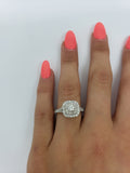 Bague halo 1.00ct de diamants en or jaune 14k
