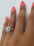 Bague halo 1.00ct de diamants en or jaune 14k