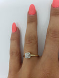 Bague Halo2 0.10ct de diamants en or jaune 10k