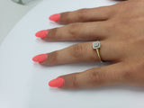 Bague Halo2 0.10ct de diamants en or jaune 10k