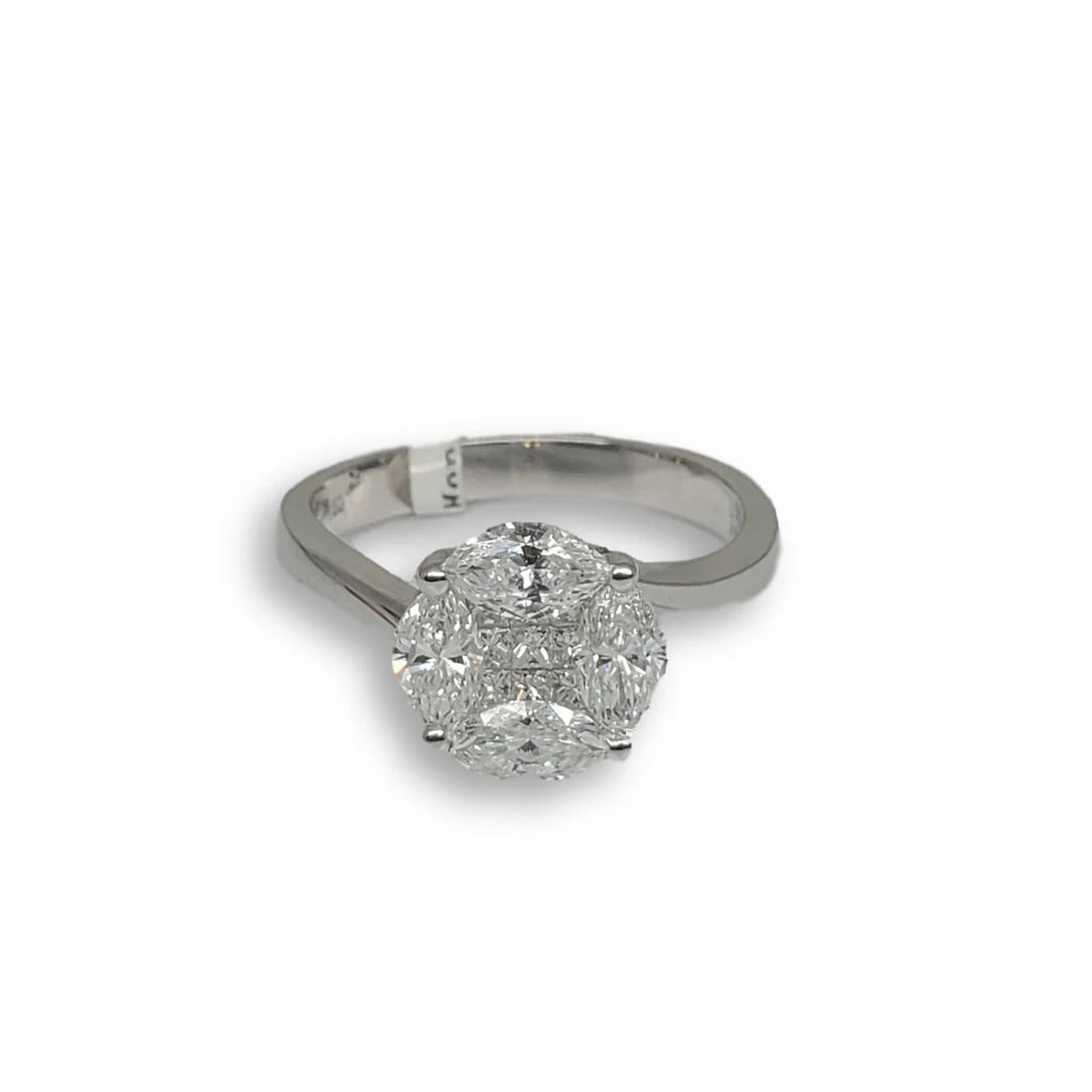 Bague de fiancaille Carmen 1.13ct de diamants VS en or blanc 18k