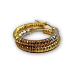 Boucle d'oreille 3 tons rond en or 10K Special GE-329 - OR QUEBEC 