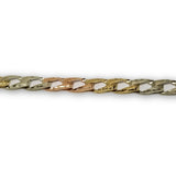 Bracelet gourmette 3 tons en or 10K Diamond Cut WBG-313 - OR QUEBEC 