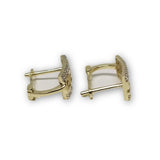 Boucle d'oreille Versace style rectangulaire en or 10K GE-346