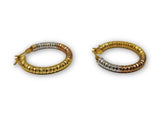 Boucle d'oreille 3 tons rond en or 10K Special GE-329 - OR QUEBEC 