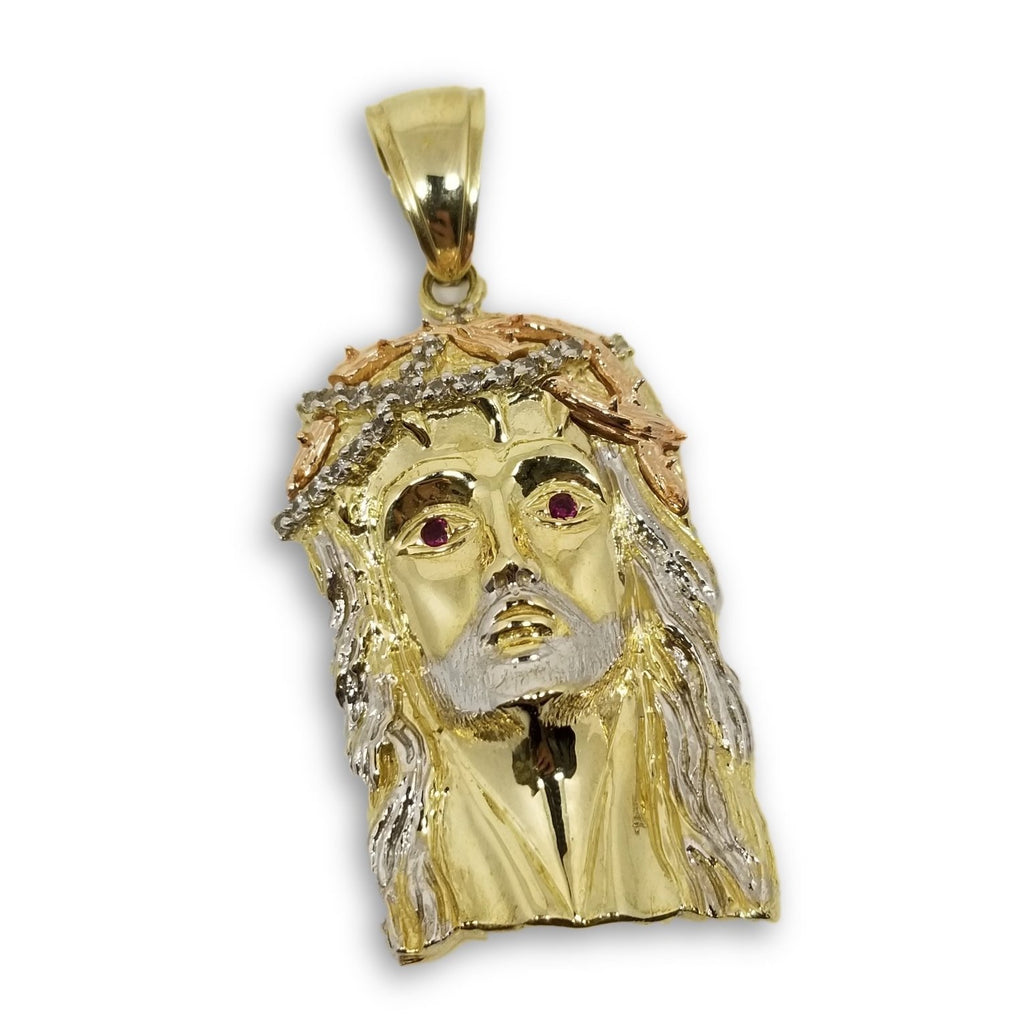 Jesus  en or 10k en or Rose , jaune et blanc Edition special au yeux rougeGJP-431