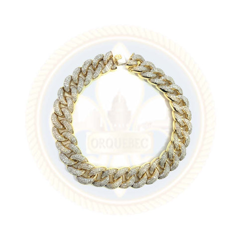 10K Or Jaune 4.31CT Diamant Bracelet Cuban Link DBG-004 - OR QUEBEC 